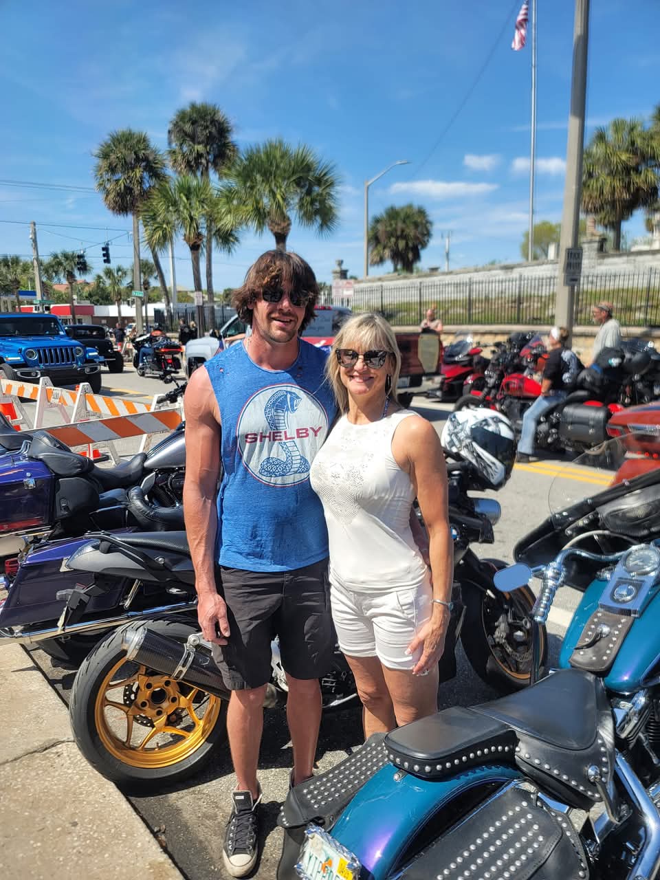 Eli Buss at a motorcycle event — the spirit behind Ride with Eli