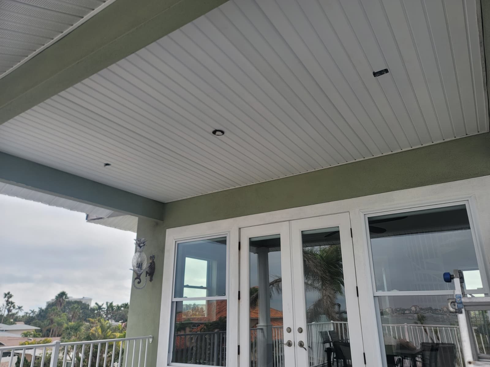The same patio ceiling soffit after the work.